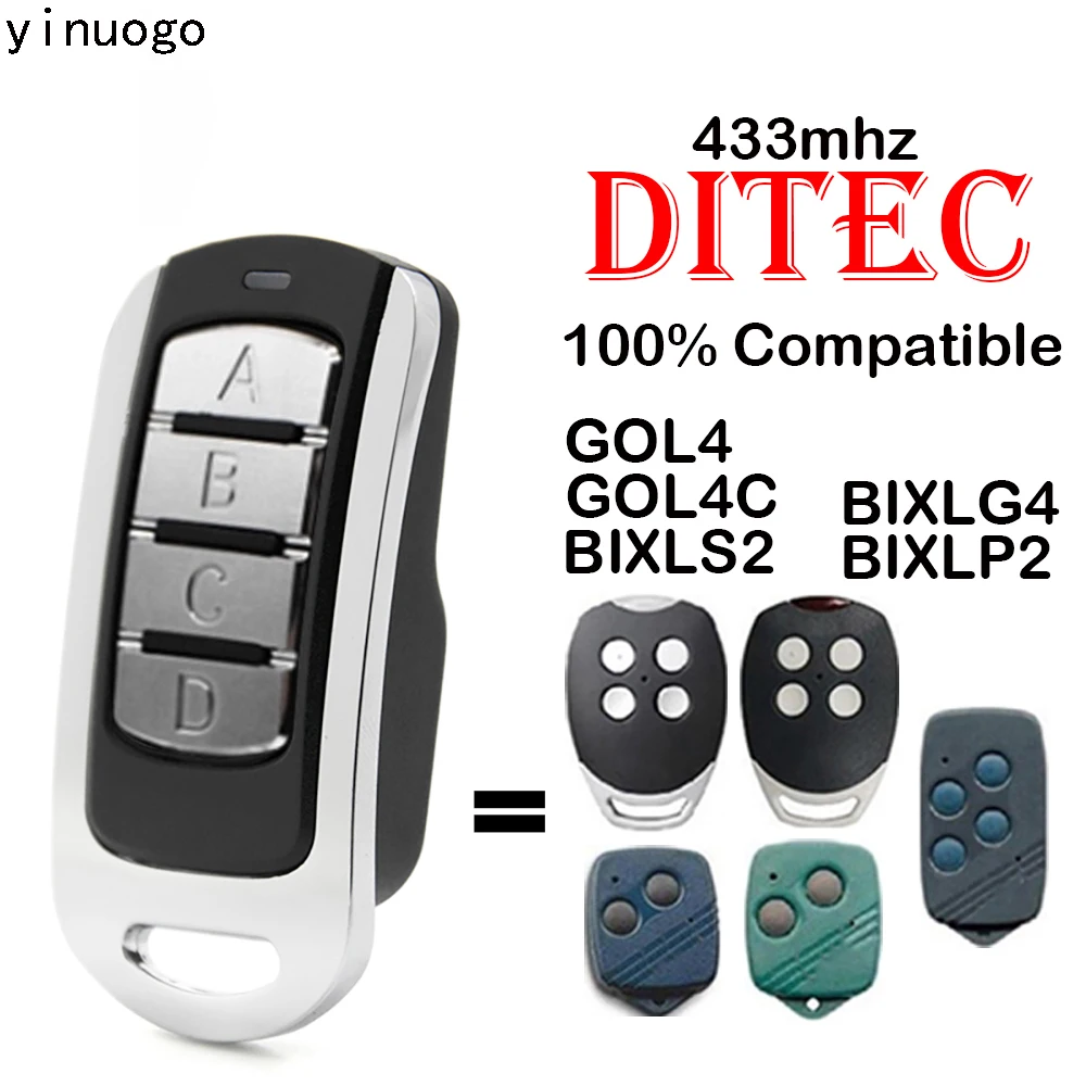 Для DITEC GOL4 GOL4C BIXLG4 BIXLS2 BIXLP2 Пульт дистанционного управления для гаражных ворот 433