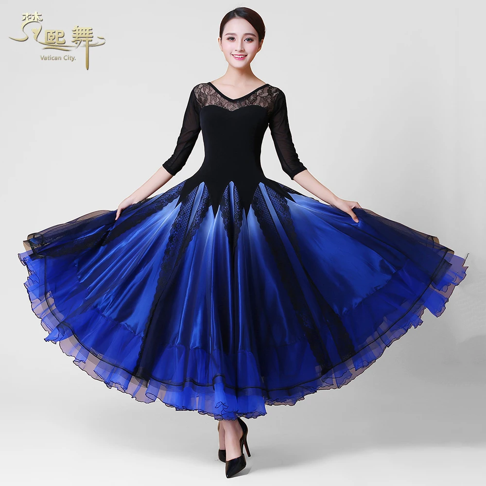 Кружевное длинное бальное платье стандартное танцевальное современные