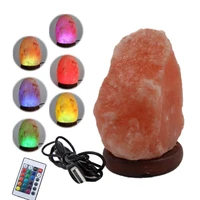 himalayan natural crystal rock salt lamp rgb usb power negative ion air purifier night light colorful relax mood warm white