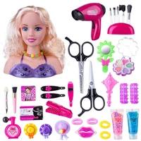 35pcs kids hairdressing makeup dolls non toxic innovative toys kids dolls styling head makeup comb hair toy doll set