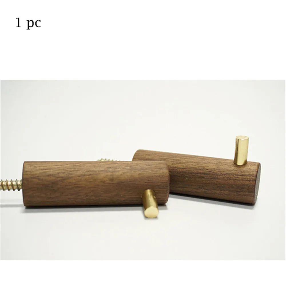 wooden walnut Металлический скандинавский настенный крючок, различные материалы и цвета, комбинированный крючок, простой шкаф, ручка для ящика, один декоративный - Цвет: wooden walnut