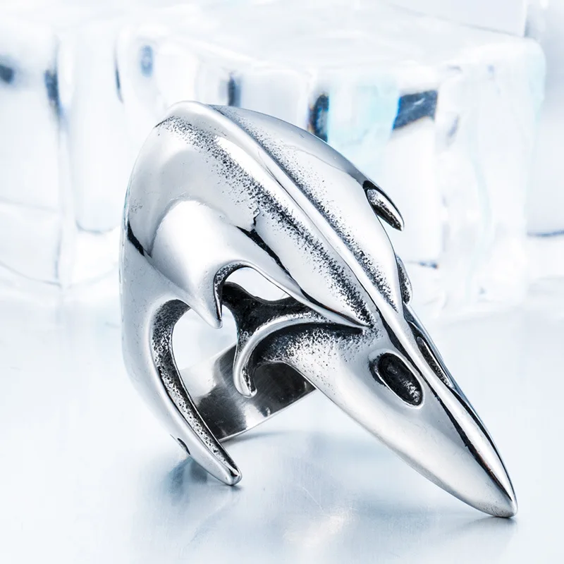 

Vintage Animal Skull Rings for Men Alloy Metal Silver Domineering Viking Crow Skull Ring Casual Party Jewelry Gift Accessories