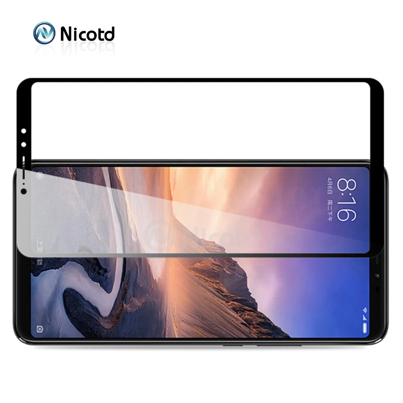 9H Full Cover Tempered Glass For Xiaomi Max 1 2 3 Screen Protector Protective Film Black White Golden Color | Мобильные телефоны и