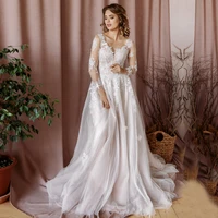 vintage wedding dress boho appliques bohemian wedding gown long sleeve custom made white ivory lace bridal dress