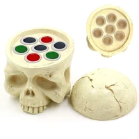 tattoo ink cup holder 7 holes skull head stand hard resin tattoo pigment ink cup caps holder stand for tattoo supplies