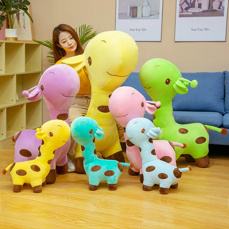 

40cm-90cm Big Kawaii Giraffe Plush Toys Soft Stuffed Cartoon Animal Deer Dolls Sofa Decoration Kids Birthday Christmas Gifts