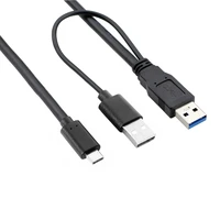 usb 3 0 male usb 2 0 dual power data y to type c usb c cable for laptop hard disk