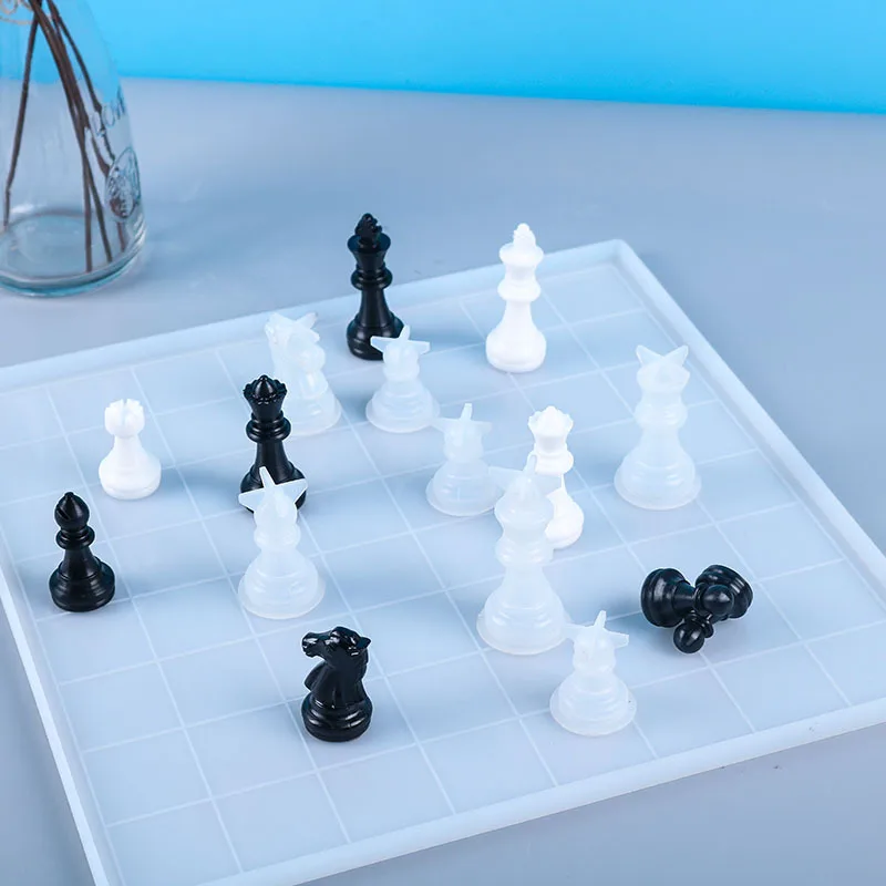 

6 шт. 3D международные шахматы Кристалл эпоксидная смола силиконовая форма для шоколада форма для льда Форма для выпечки торта