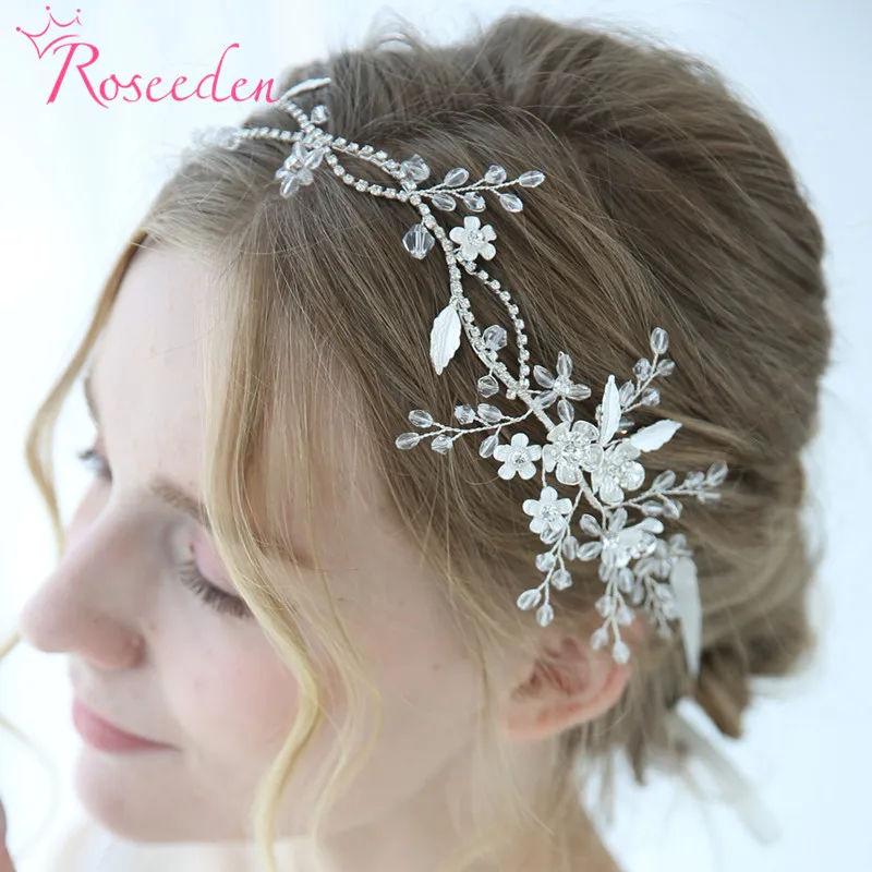 

Flower Bridal Hair Wreath Vine Wedding Prom Headband Women Bride Hair Jewelry RE4132