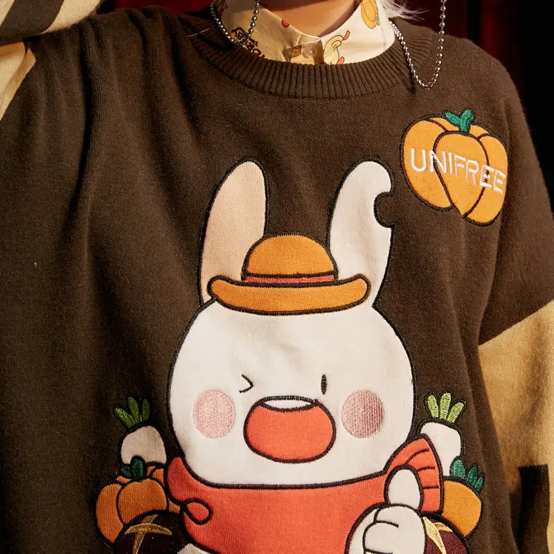 UNIFREE осень 2019 новый модный свободный свитер с принтом и длинным рукавом U193K205AA |