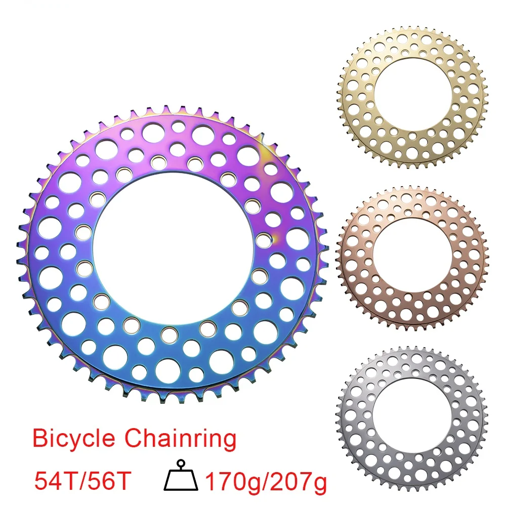 

130 BCD BXM Складная Сверхлегкая задняя звезда с полым дизайном и круглым отверстием, Анодное Радужное колесо для велосипеда 53T 56T