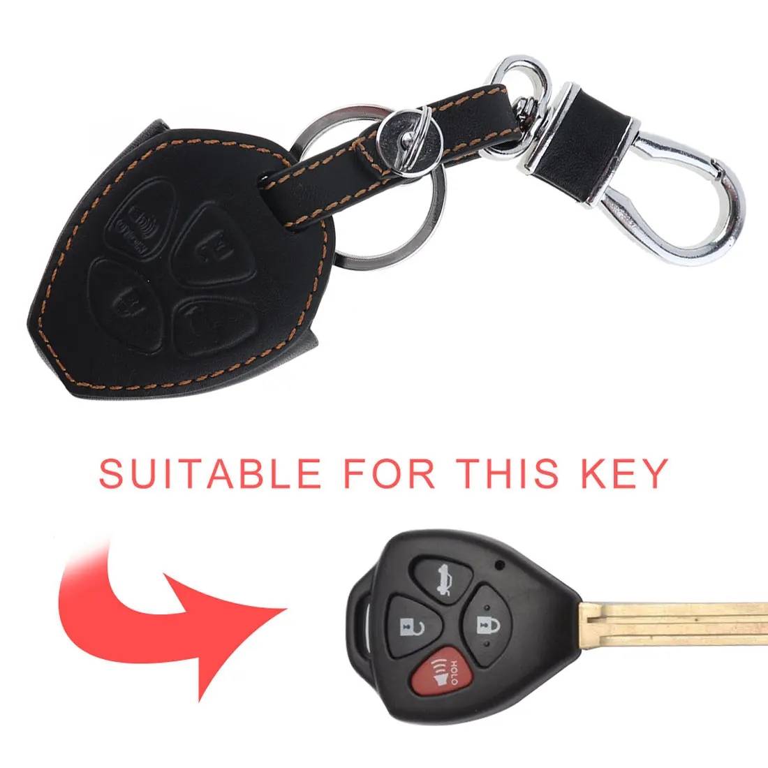 4 кнопки 3D кожаный чехол для автомобильного ключа протектор держатель с