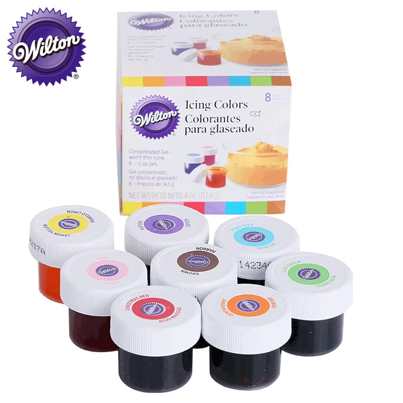 Wilton пищевой цвет 8 цветов набор для выпечки сырье торта Крем Цвет гель украшения