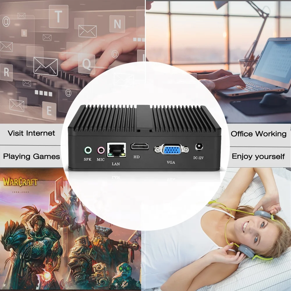 Мини ПК Barebone Intel Core i3 4010Y процессор X86 Mini ITX материнская плата VGA компьютер Ubuntu 8G