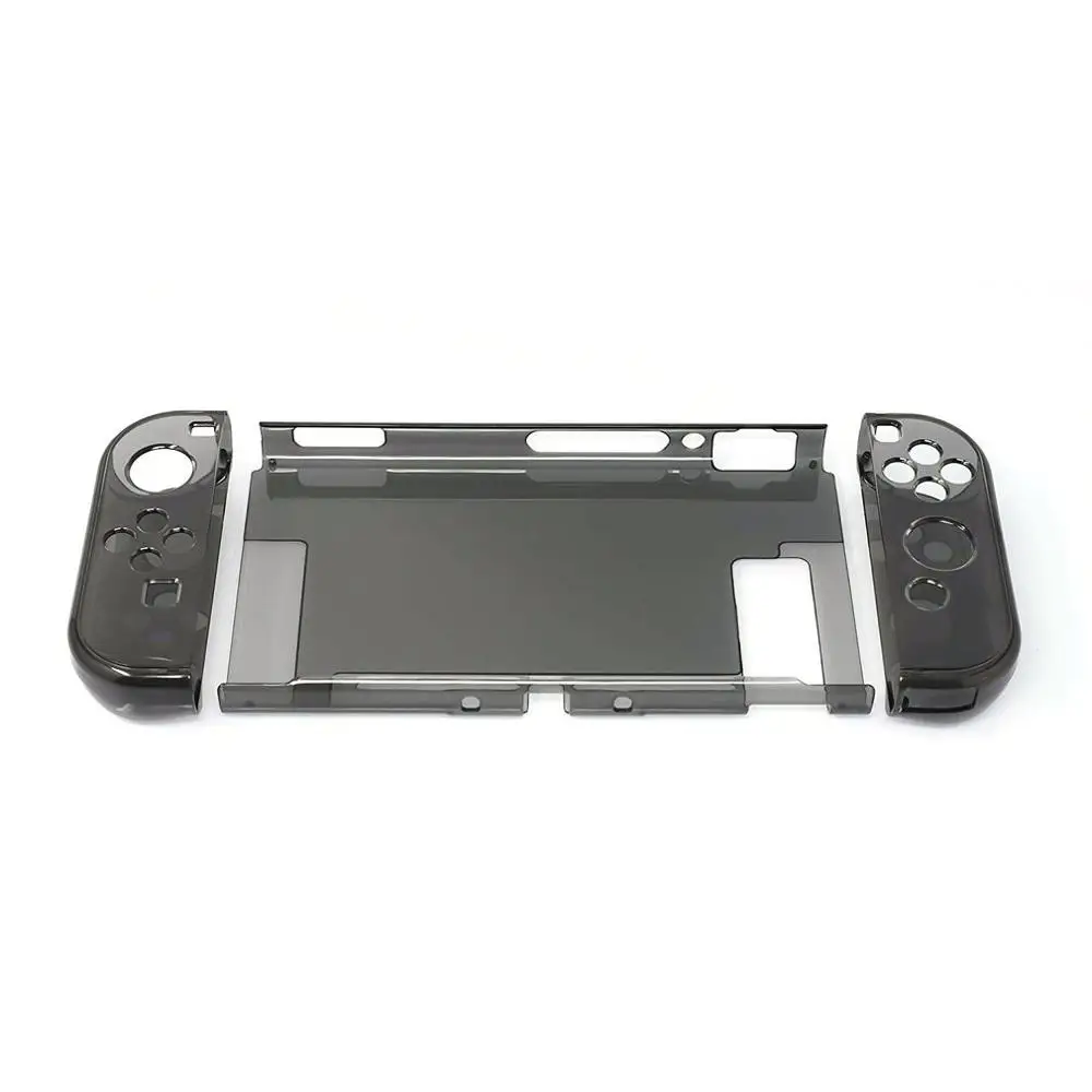 transparent black Прозрачный защитный чехол для nintendo Switch, чехол, чехол для nyd Switch, Ультратонкий Прозрачный чехол для ПК, сумка - Цвет: transparent black