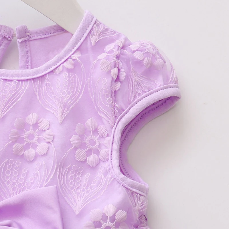 

Baby Dress Summer Casual Short Sleeve Dress With Bowknot Design Kids Toddler Pageant Princess Mesh Sundress for Baby Girls
