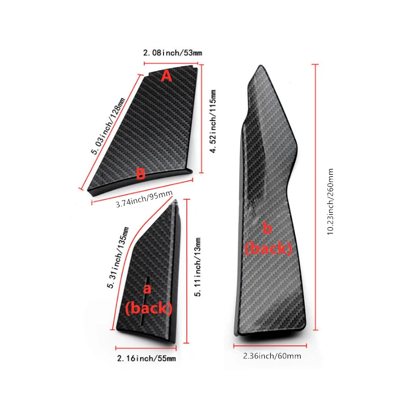 6 шт. аксессуары для стайлинга автомобиля из углеродного волокна передний бампер