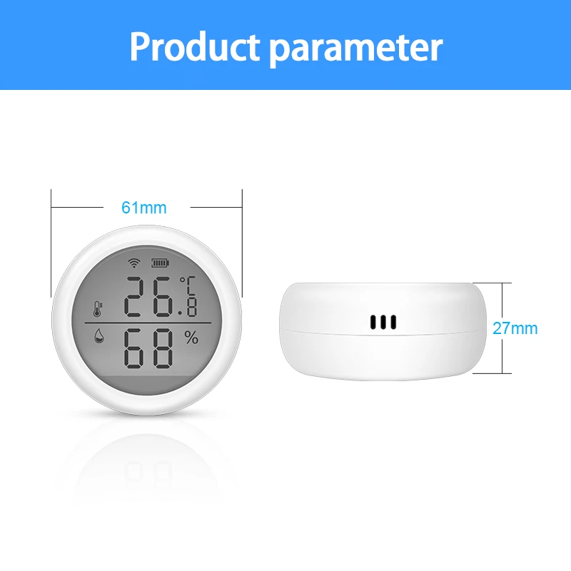 

WIFI Temperature And Humidity Sensor Smart LED Screen Home Indoor Intelligent Linkage With Google Assistant No Need Gateway