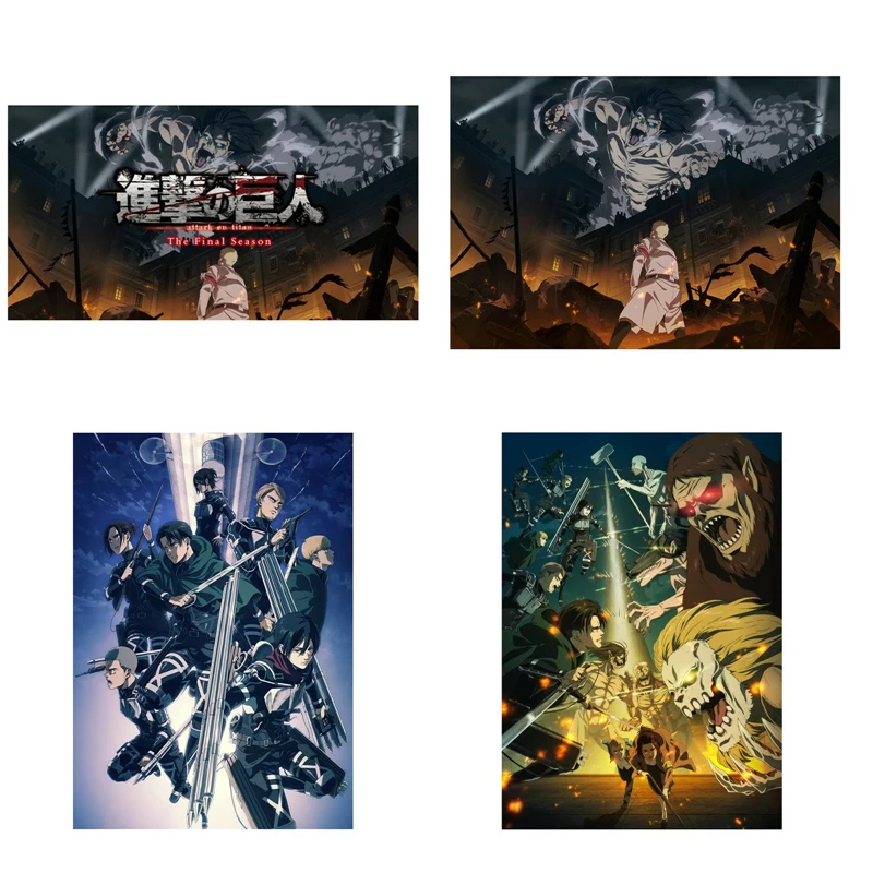 

Attack on Titan Posters Japanese Anime Coated Paper Prints Clear Image Livingroom Bedroom Decoration Bar Cafe Home Decoration