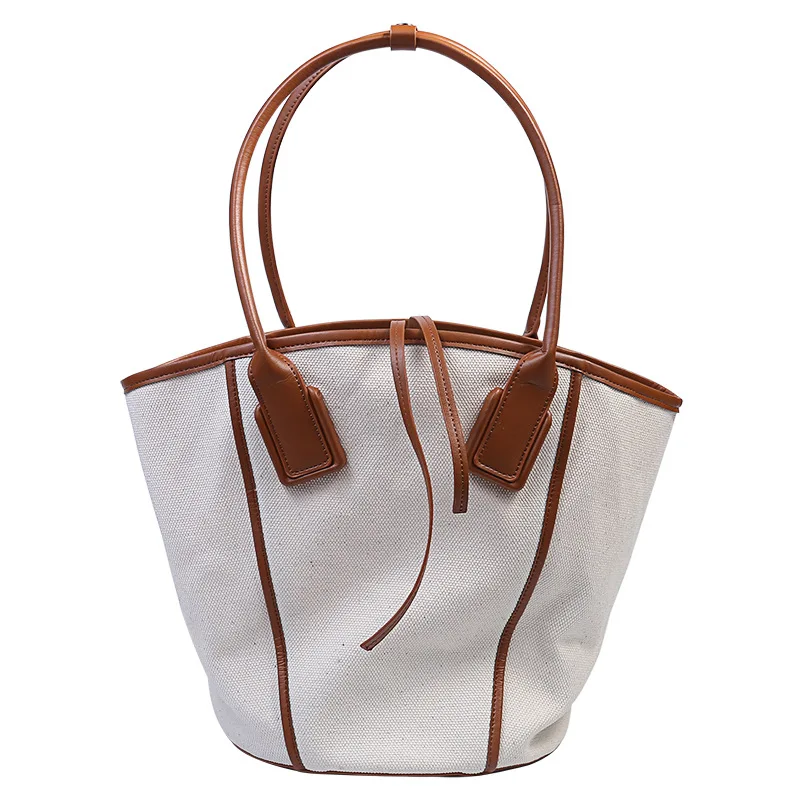 

Canvas Bucket Cylindrical 2020 New Wild Large Capacity Small Square Shoulder Female Handbag Ladies Bag Set