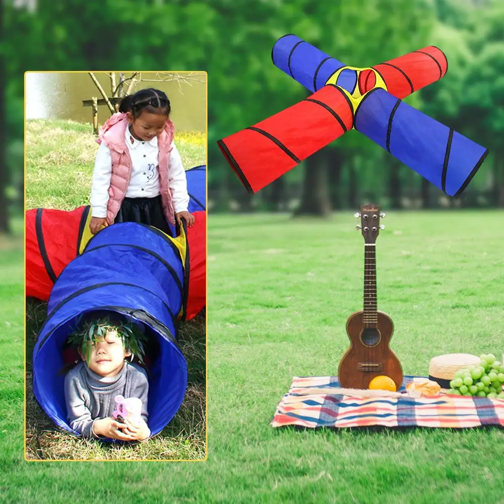

4 Ways Play Tunnel Folding Portable Playpen Tent Play Yard Indoor Outdoor Game Playing Toys for Children Birthday Christmas Gift