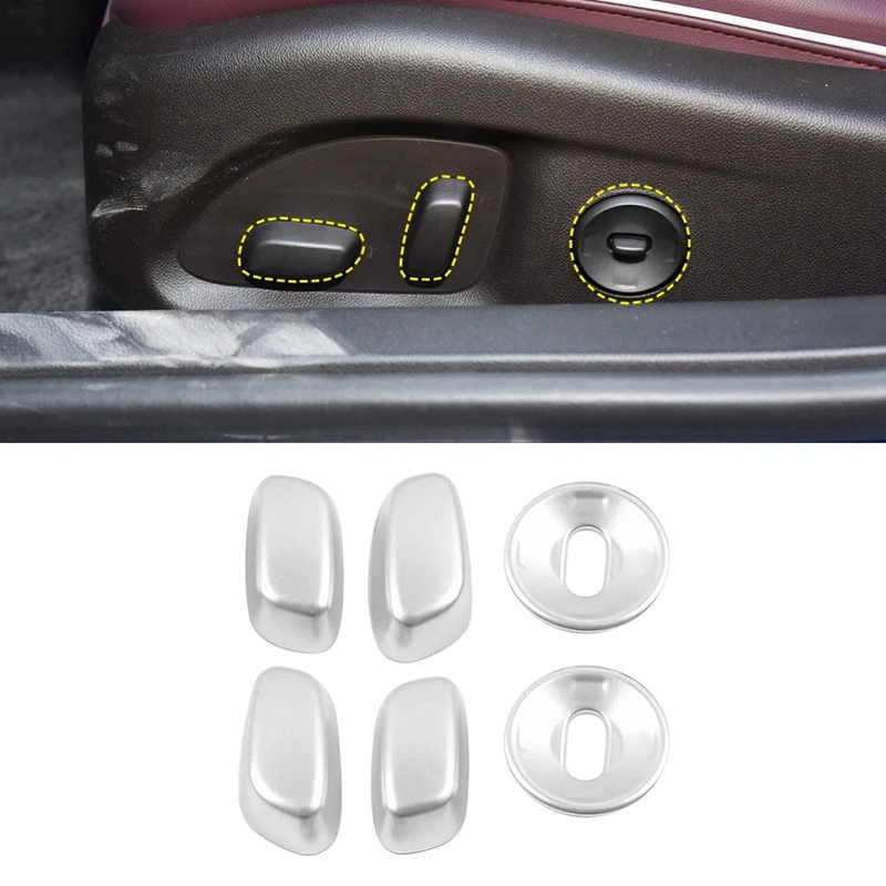 

6Pcs for Cadillac CT4 2020 Seat Adjustment Knob Button Frame Cover Trims