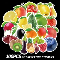 100pcs fruits vegetables green plants cartoon cute stickers for scrapbook notebook diy adesivi sticker decal craft supplies