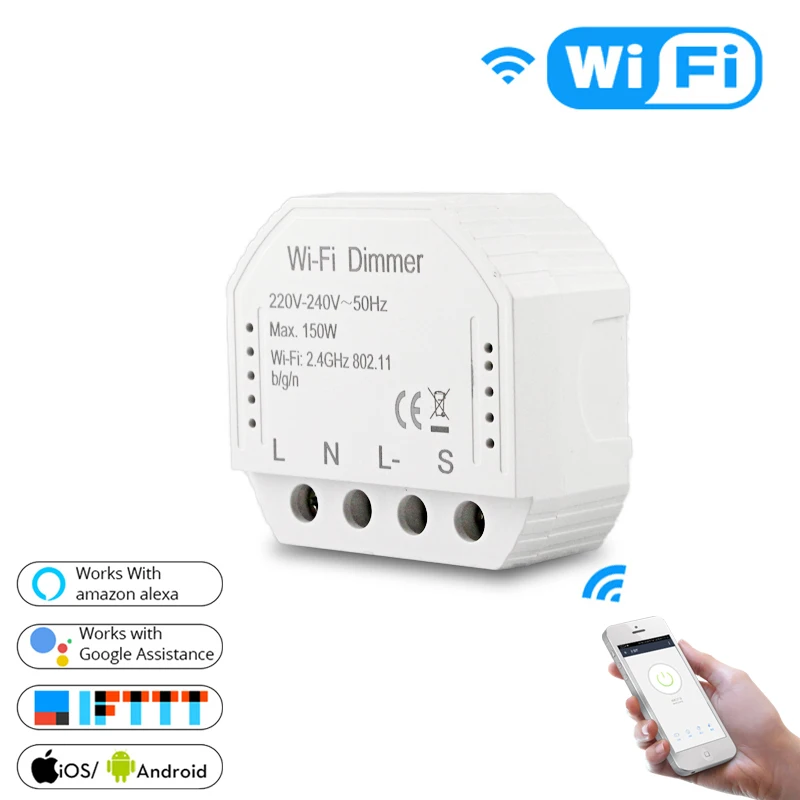 1 PC DIY умный WiFi светильник светодиодный диммер Smart Life/Tuya APP пульт дистанционного управления 1/2 переключатель, работает с Alexa Echo Google Home - Цвет: 1 PC