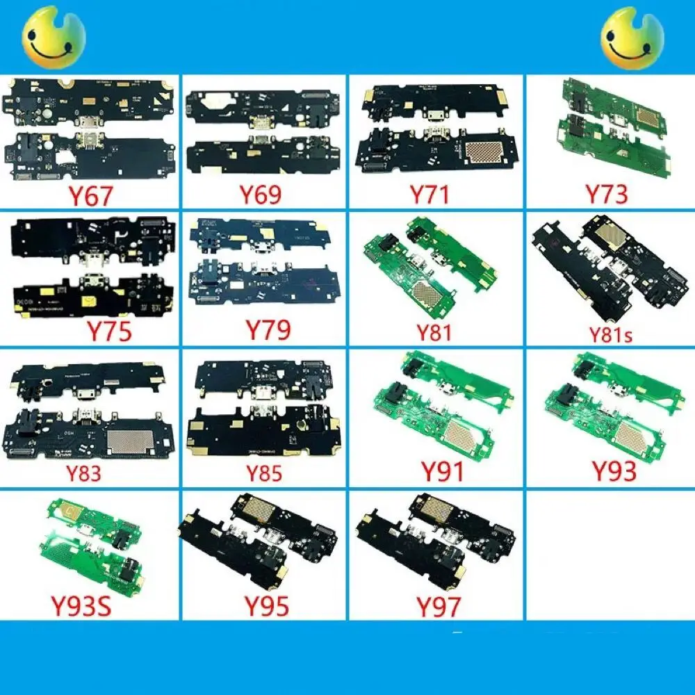 

VIVO Y67 Y69 Y71 Y73 Y75 Y79 Y81S зарядка через USB разъем гибкий кабель микрофона наушников IC части смартфона материнская плата
