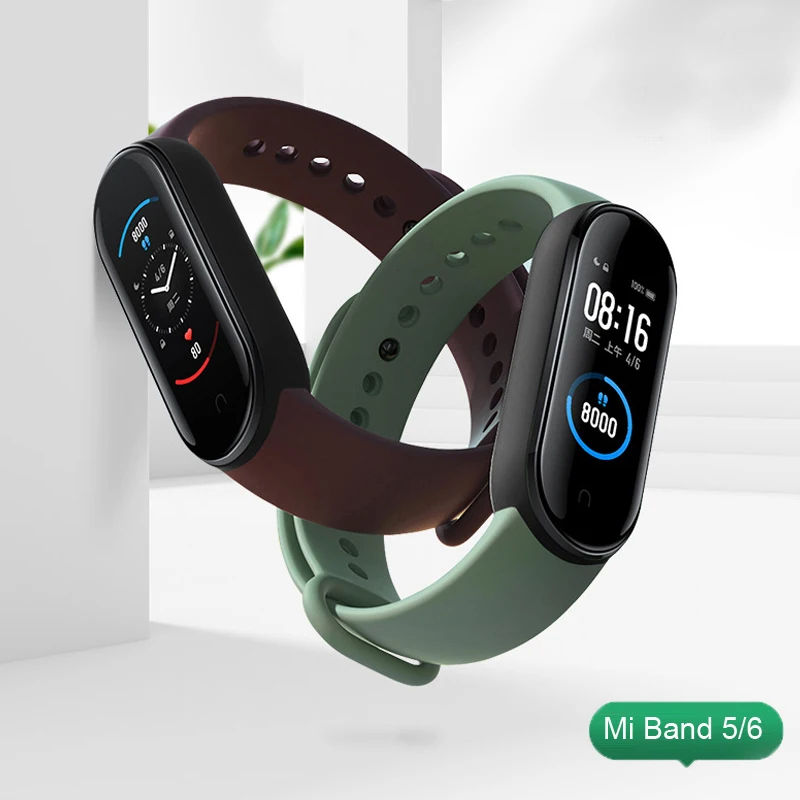 Belt For Mi Band 5 6 Sport Wristband Silicone Bracelet Mi Band 5 Replacement Straps For Xiaomi MiBand6 Smart Watches Women