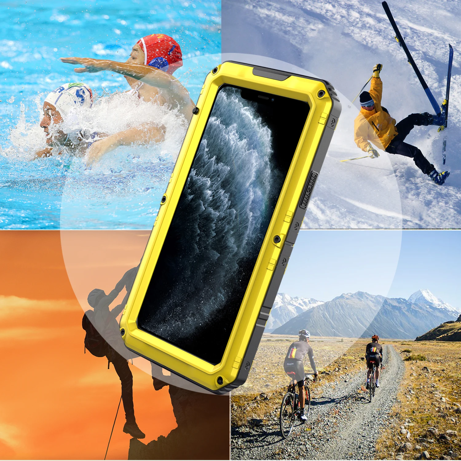 

Shockproof Cover Built-in Screen Protection Metal Case Full Body Strong Rugged Case For iPhone 6 7 8 11 xs xr s plus SE2 pro max