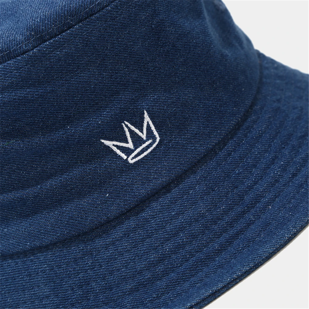 GOUTER модная корона вышивка деним ведро шляпы для женщин кленовый лист хип-хоп