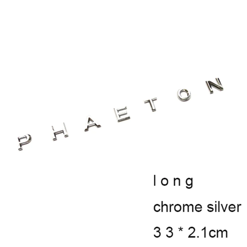 3D Letters Emblem for PHAETON Long Short Car Styling Refitting Middle Trunk Logo Badge Sticker Chrome Matte Black Glossy | Автомобили и