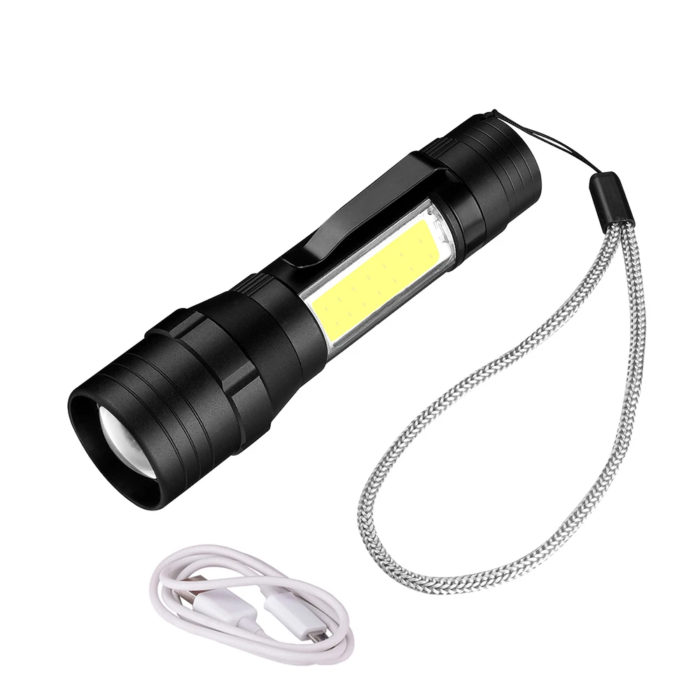Портативный перезаряжаемый светодиодный тактический фонарик T6 COB фонарь Рабочий