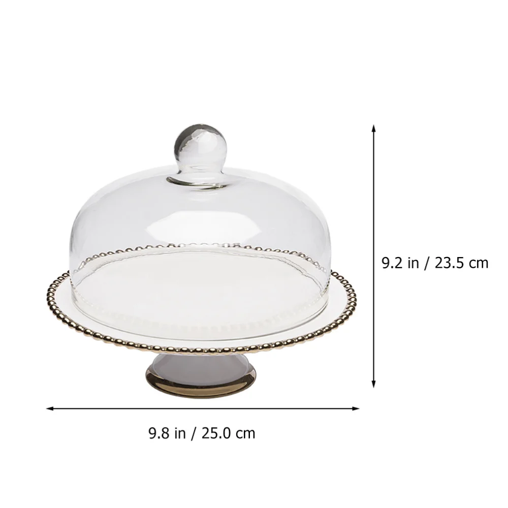 

1 Set Dust-proof Cake Bread Glass Cover Food Cover Practical Snack Dessert Tray