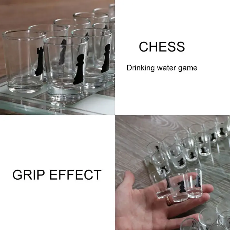 

Small Shot Glass Chess Board Drinking Game Set Interesting Toy For Travel Party