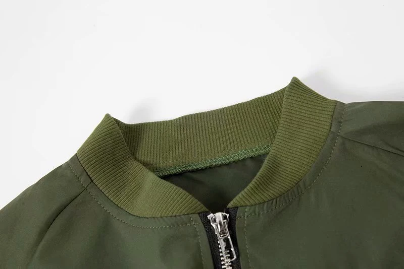 Модная куртка бомбер короткий топ женские длинные Базовые Куртки повседневные