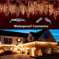 christmas garland led curtain icicle string lights droop 0 30 40 5m garden street mall eaves outdoor decorative fairy light