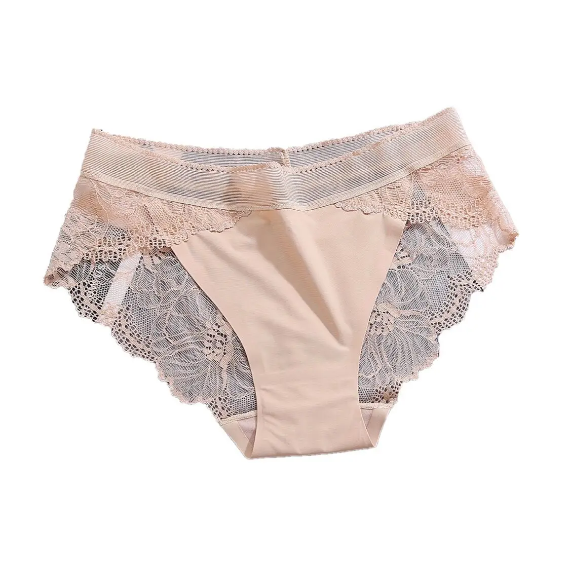 

fashionable Women Sexy Lingerie Lace Underwear Floral Lace Sexy Elastic Waist See Through Seamless Underwear Panties