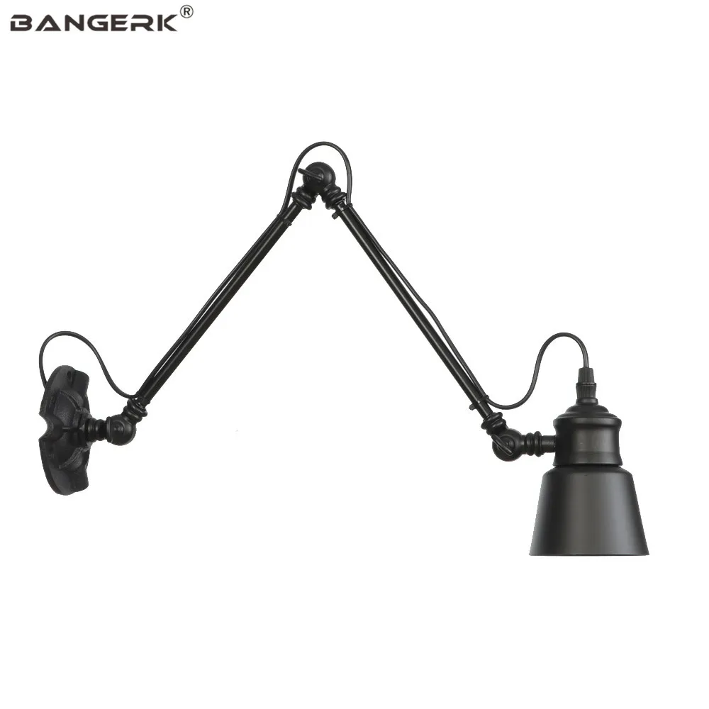 

American Long Arm LED Wall Light Sconce Adjust Black Iron Home Decor Loft Industrial Vintage Reading Lamp Lamparas