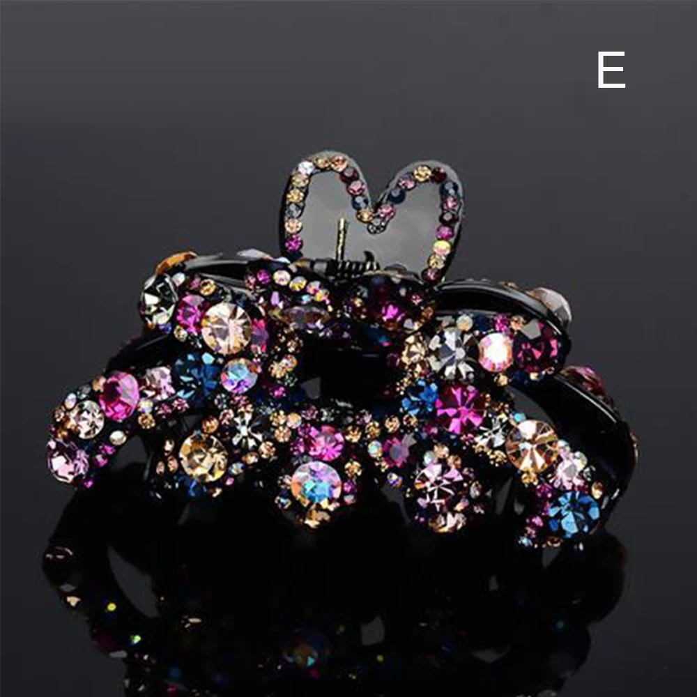 Заколки для волос с бантом женские элегантные разноцветные зажимы-крабы в