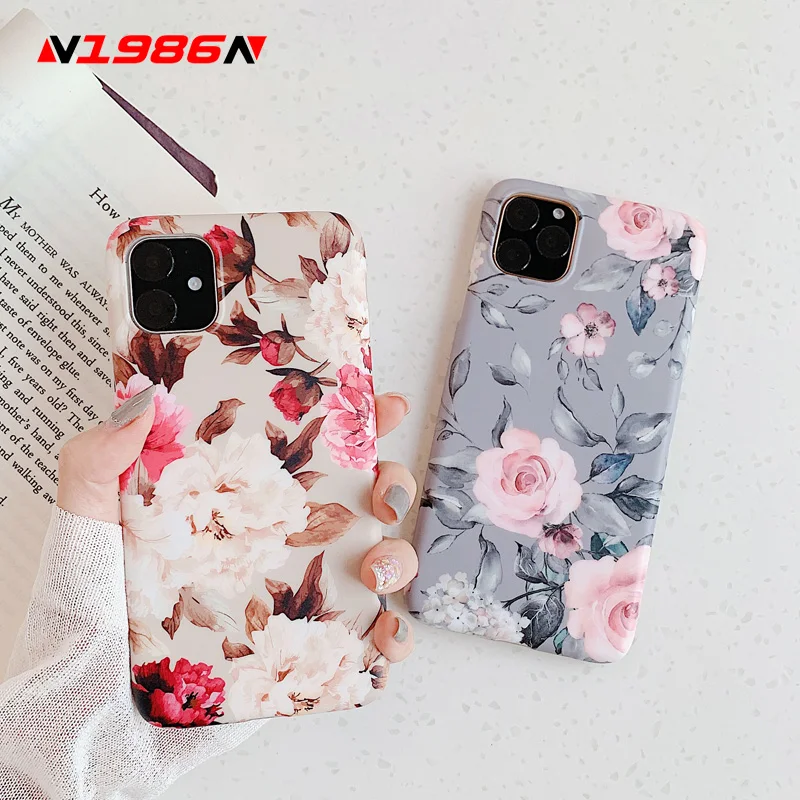 Чехол для телефона N1986N iPhone X XR XS Max 11 Pro 6 6s 7 8 Plus винтажный мягкий IMD чехол с розовыми