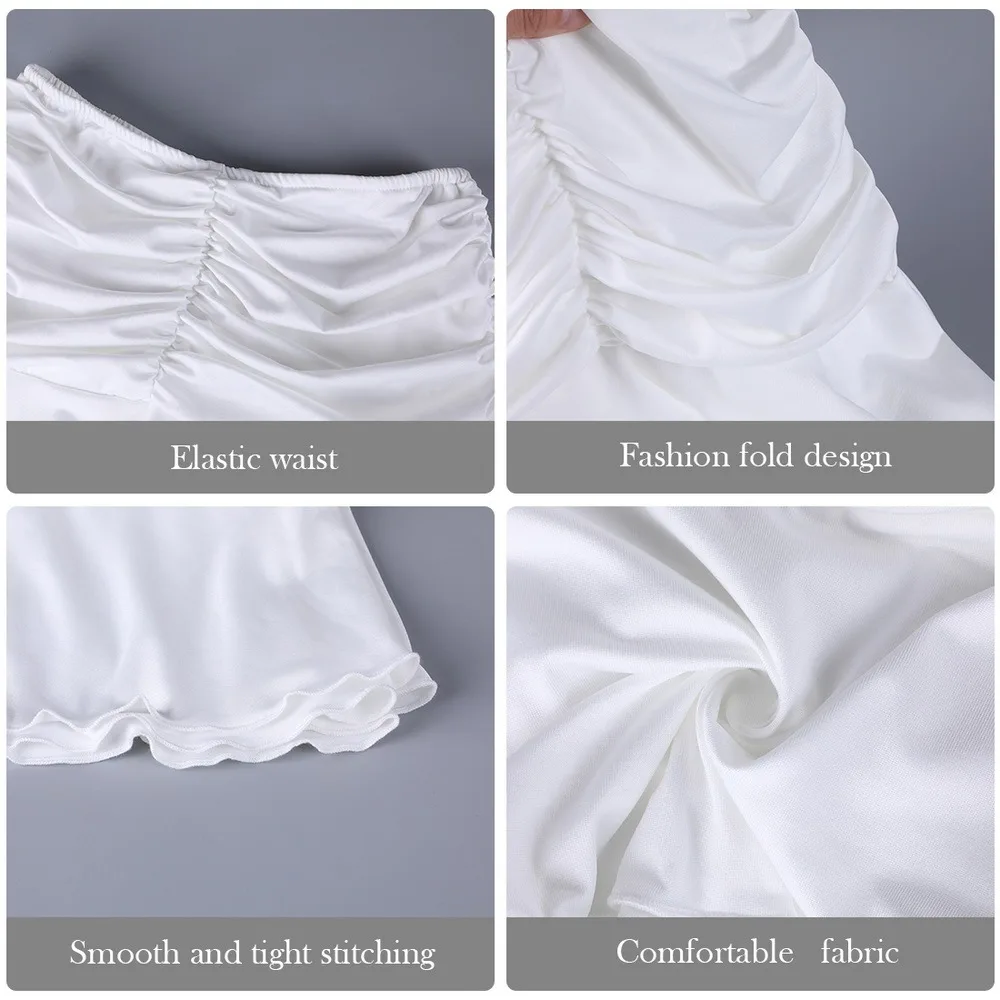 

Preppy Style Ruched Pleated Skirts Women High Waist Casual Dance Mini Skirt Lady Female Sweet Summer Beachwear A-line Bottoms