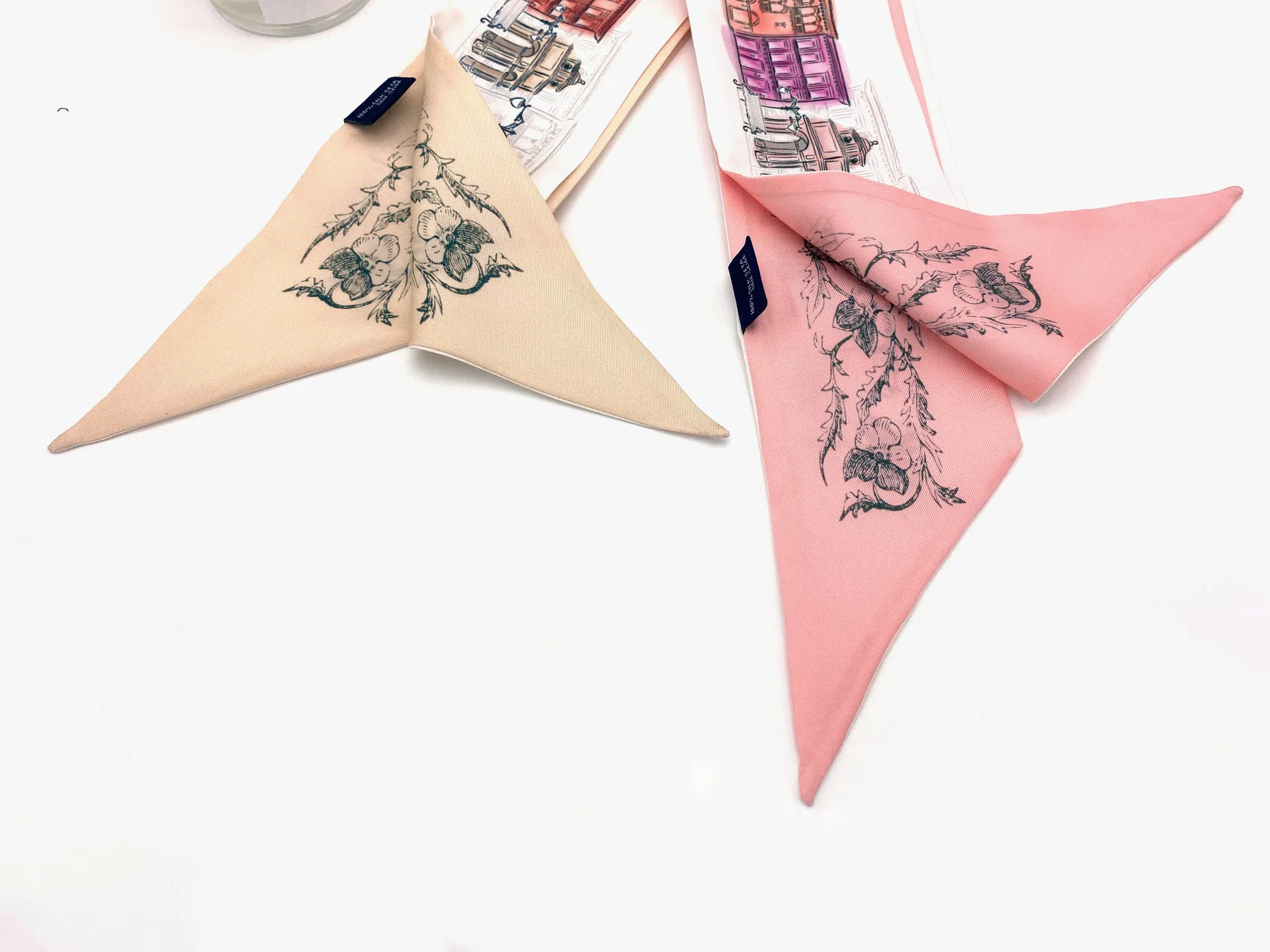 

8*127cm Silk Long Silk Scarf Female Mulberry Silk Small Silk Scarf Tied Bag Ribbon Headband Narrow and Fluttering Neck Scarf