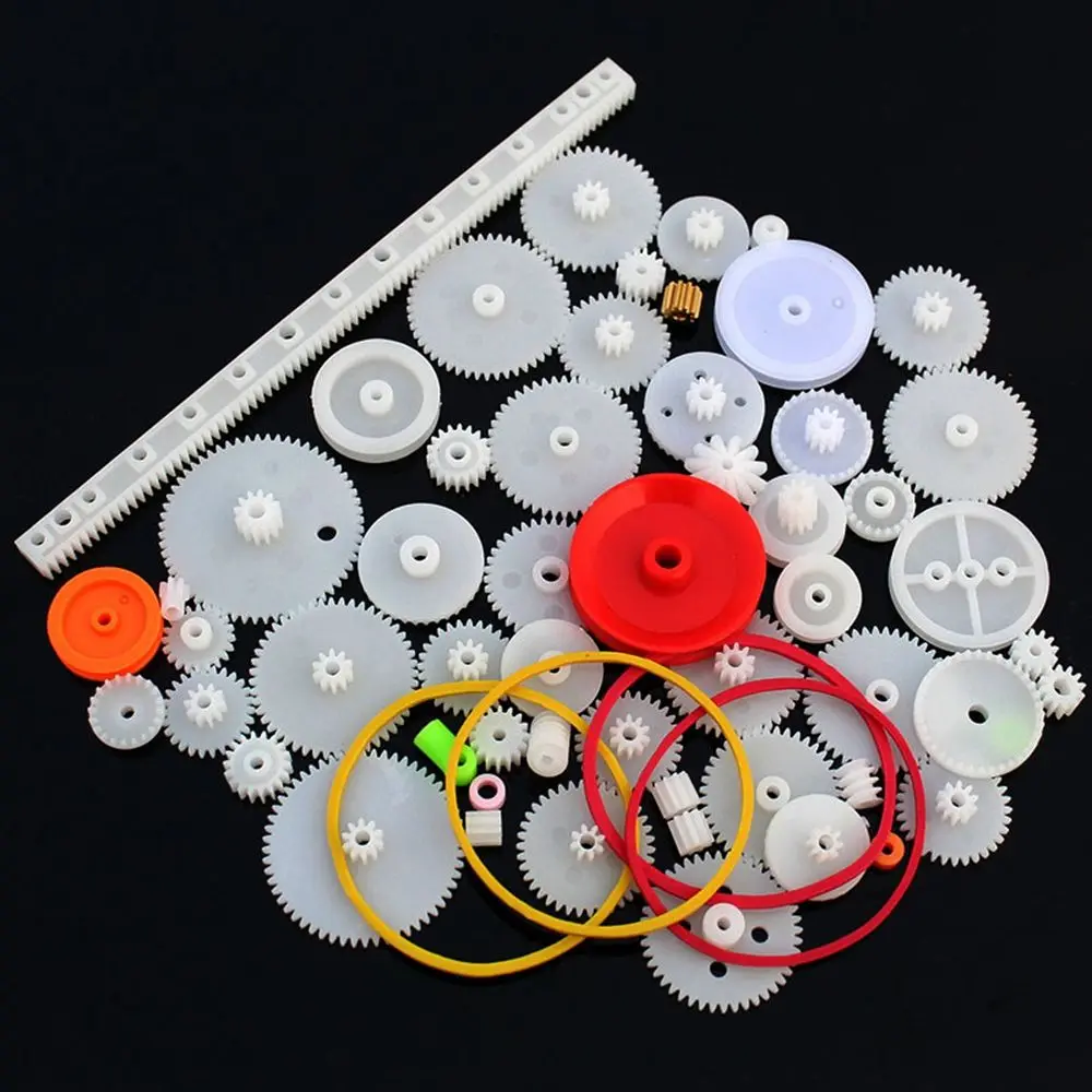 60PCS/Set Plastic Gear Package Kit DIY Assortment Accessories Set for Toy Motor Car Robot Various Axle Belt Bushings | Игрушки и хобби