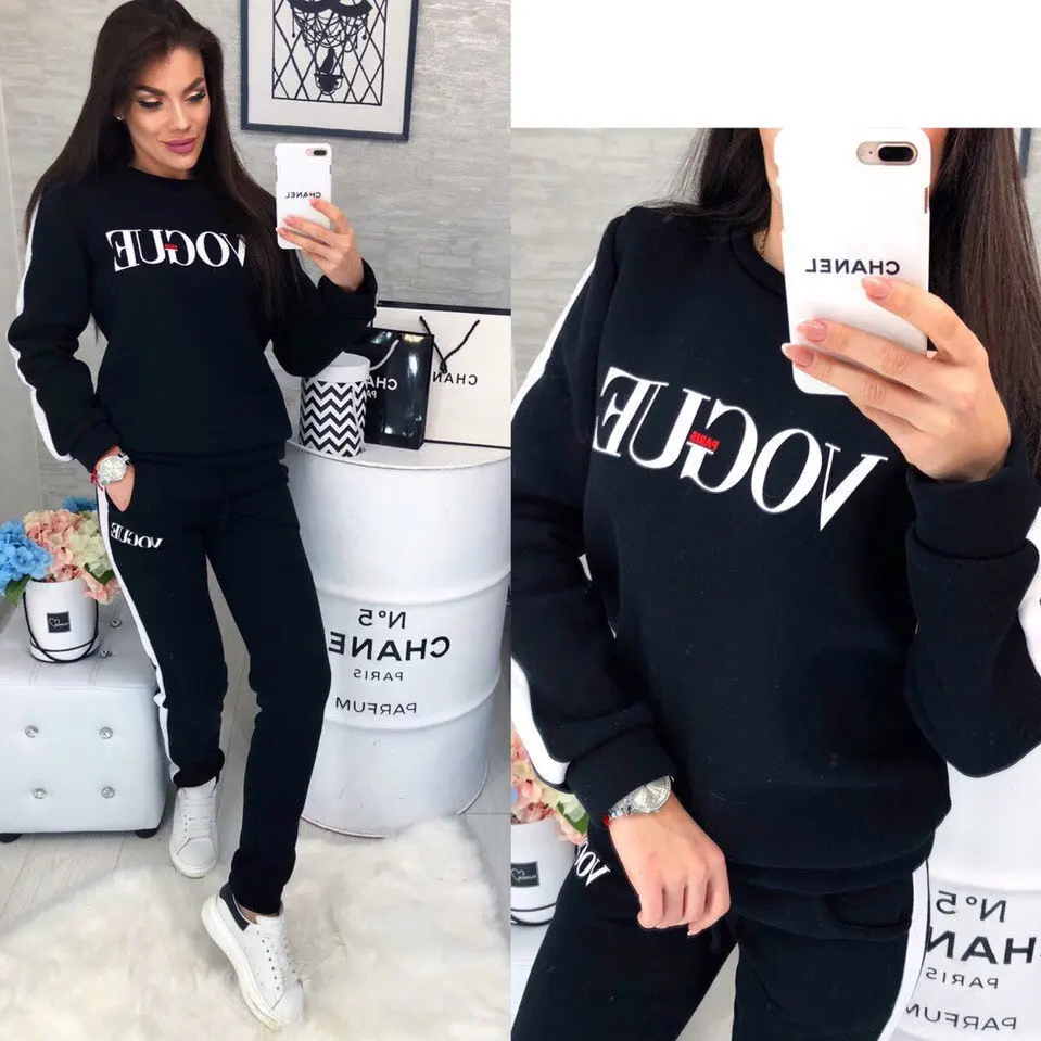 Женский спортивный костюм женский комплект 2 шт. осень 2019 женские спортивные