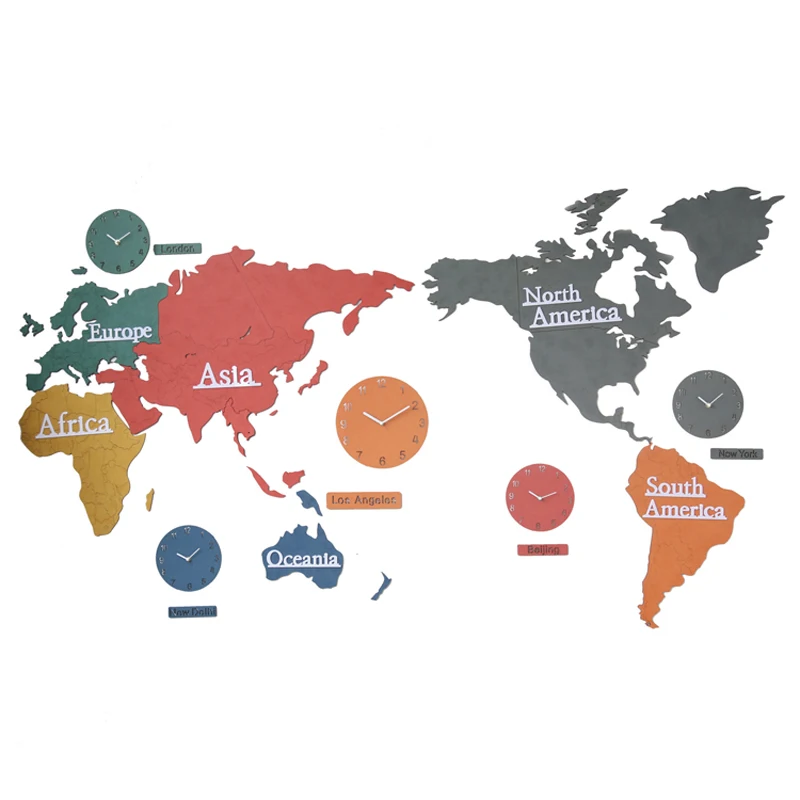 Самоклеящиеся настенные часы в скандинавском стиле наклейка креативная карта