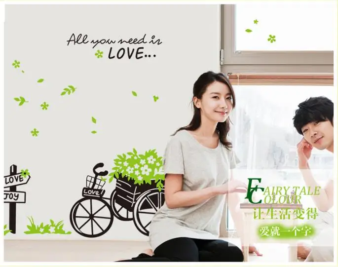 Горячая Распродажа креативные декоративные обои для дома съемный велосипед