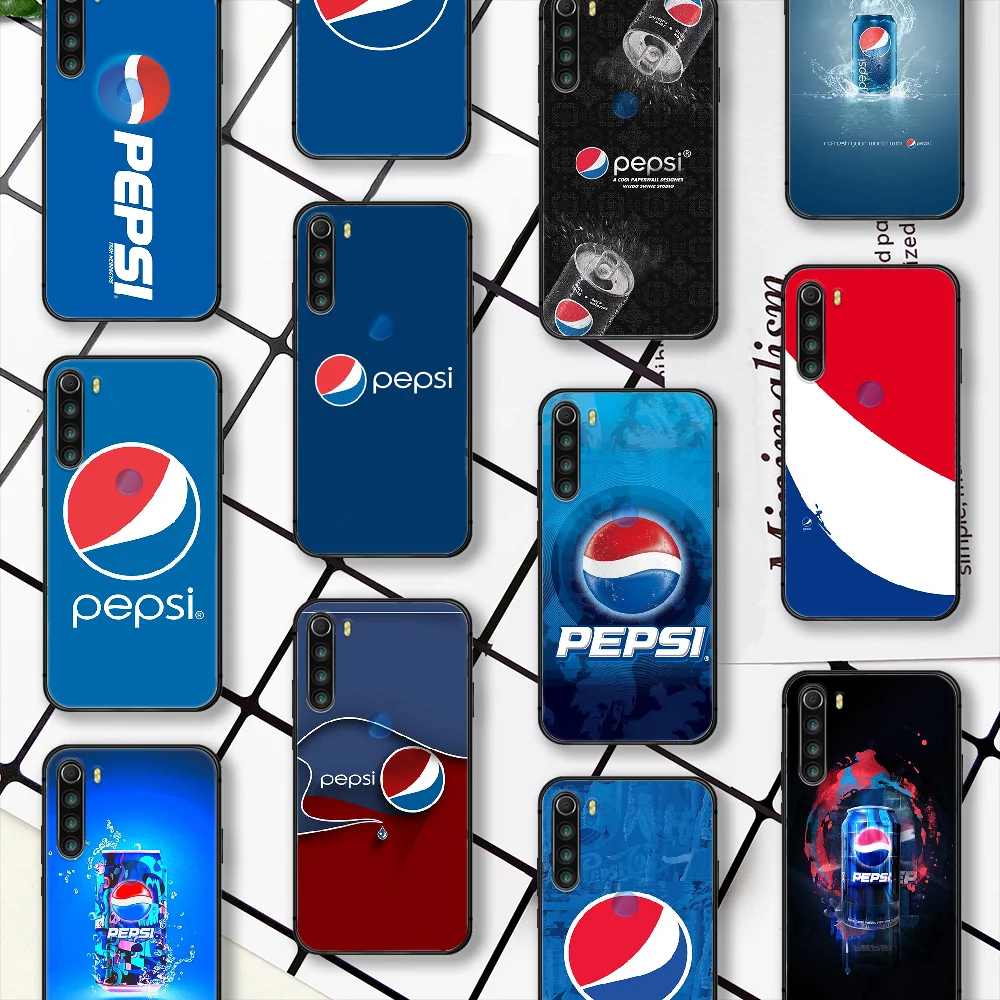 

Fashion Pepsis Coke Phone Case For Xiaomi Redmi Note 7 8 8T 9 9S 4X 7 7A 9A K30 Pro Ultra black Shell Fashion Coque Silicone