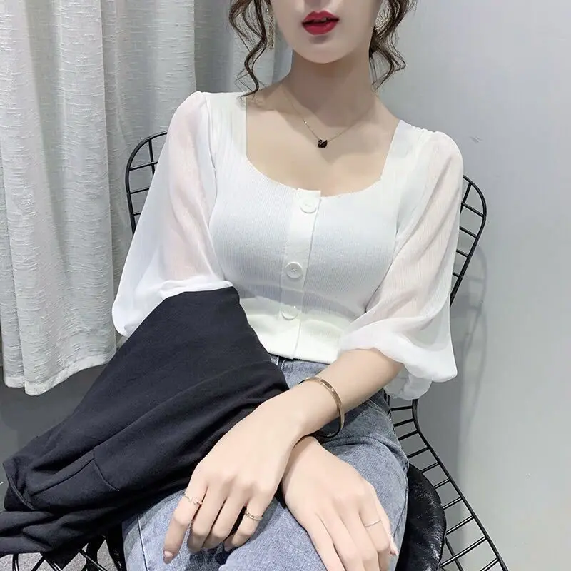 

New 2021 Fashion Cotton Women T-Shirts Summer Short Sleeve Plus Size Casual Tees Korean Loose Female Basic Tshirts Crop Tops